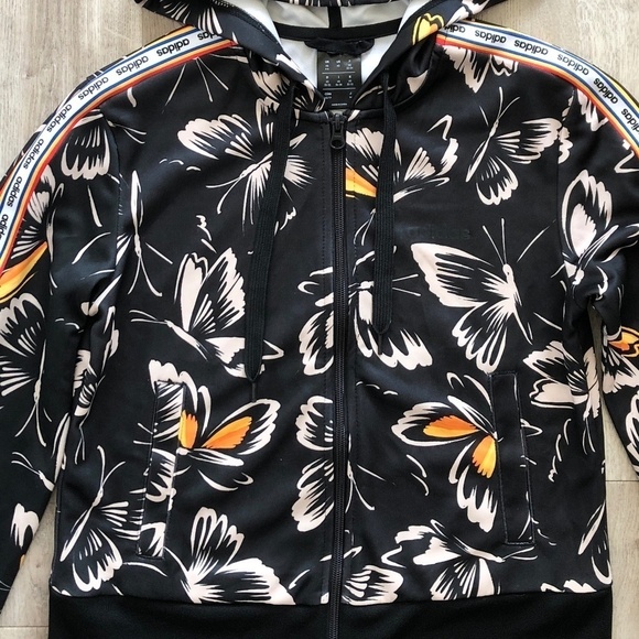 Adidas x Farm Rio, Hooded Track Jacket, Butterfly Print, Size XS, Good Condition - Picture 5 of 16
